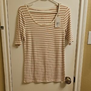 a new day Women's Orange Striped Tee